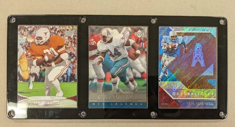 EARL CAMPBELL 3 CARD PLAQUE  HOUSTON OILERS TEXAS LONGHORNS Cover