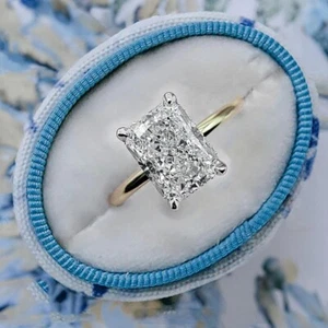 Valentine Diamond Ring IGI GIA lab Grown Emerald 2.70 Carat 14k Multi Tone Gold - Picture 1 of 7