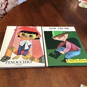 Vintage 1965 Pinocchio by Collodi & Tom Thumb-Perrault Holly Story Book Hardback - Picture 1 of 12