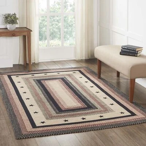 Area Rug Colonial Star Jute Country 60x96 Rect Braided No Slip Floor VHC Brands - Picture 1 of 7