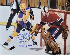 Autographed 11X14 MARCEL DIONNE "HOF 92, 731 Goals" Los Angeles Kings Photo COA - Picture 1 of 1