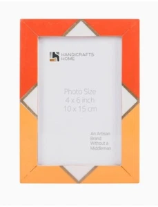 Handicrafts Home 4x6" Picture Frame Desk or Wall Decor Giftware Menton Orange🖼️ - Picture 1 of 5