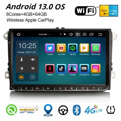9" Android 13 DAB+ Autoradio Für VW Amarok Caddy Polo T6 Crafter Skoda Yeti Navi - Bild 1 von 4