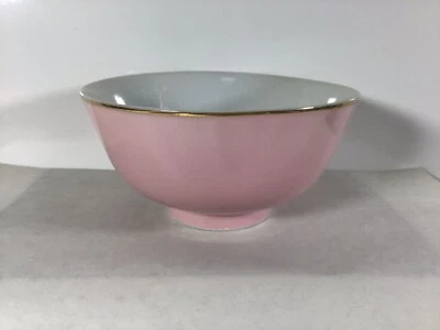 V99 Chinese Antique Pink and White Porcelain Bowl. One Bowl is Chipped - Image 1 of 4