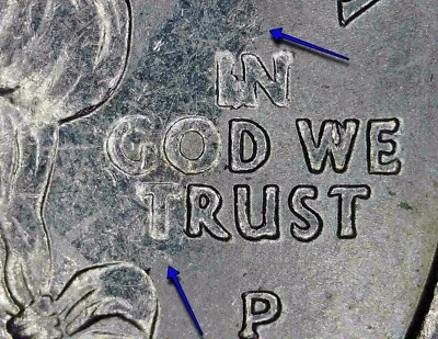 In God We RUST Error - 2008 Arizona State Quarter - Grease Strike Through Thru - Image 1 of 3
