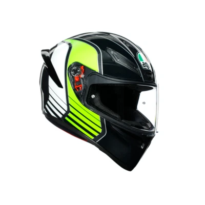 AGV casco de motocicleta K1 POWER GUNMETAL/BLANCO/VERDE NUEVO - Imagen 1 de 4