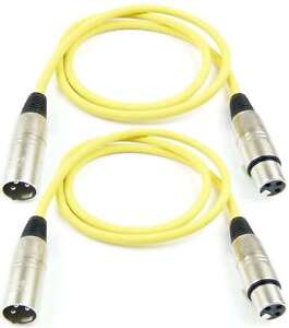 2 szt. 1 m kabel mikrofonowy symetryczny Adam Hall 3-gwiazdkowy żółty XLR DMX kabel mikrofonowy