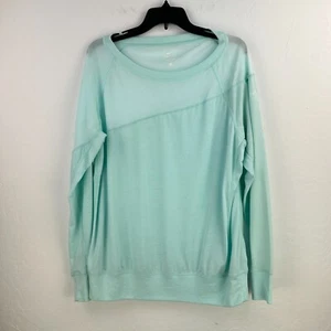Nike Dri Fit Activewear Top Womens XL Blue Boat Neck Long Sleeve Running Sports - Picture 1 of 10