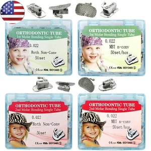 Tubos De Ortodoncia Orthodontic Buccal Tubes 022 Roth MBT 1st 2nd Molar Brackets - Picture 1 of 66