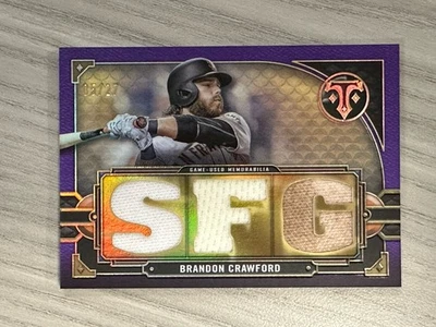 2022 Topps Triple Threads - Relics Brandon Crawford TTR-CR4 Amethyst /27 - Image 1 of 2