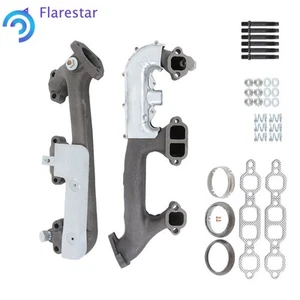 Pair of Exhaust Manifold W/ Heat Shield For Chevrolet GMC C1500 K1500 1988-1995 - Picture 1 of 12