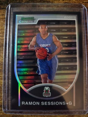 2007-08 Bowman Chrome Ramon Sessions Rookie Black Refractor 121/199 #118 Bucks - Image 1 of 2