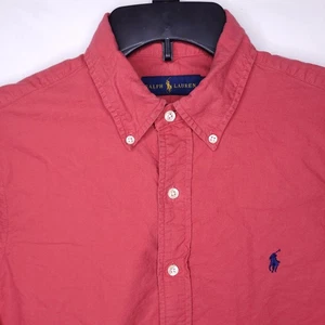 Ralph Lauren Shirt Mens Small Red Blue Pony Cotton - Picture 1 of 13