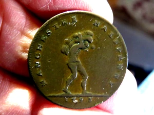 Alto Grado 1793 MANCHESTER MEDIO CENTAVO ÉXITO A NAVEGACIÓN CONDER TOKEN K1 - Imagen 1 de 2