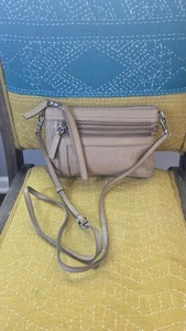 Frye Leder Umhängetasche Handtasche Tasche Schulter verstellbar grau hellbraun Lena Kalbsleder - Bild 1 von 13