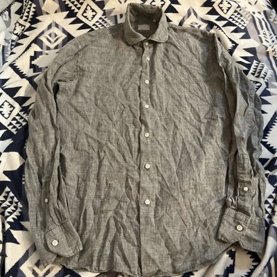 Campo Marzio button striped Shirt 16/41 100% linen - Изображение 1 из 4