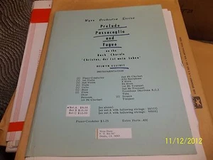 Prelude Passacaglia Fugue Elliott School Orchestra full Sheet music arrangement - Picture 1 of 2