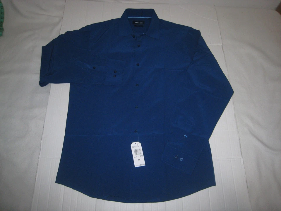 Camisa social masculina Nautica slim fit desempenho botão elástico P, M, G, XL - Imagem 1 de 1