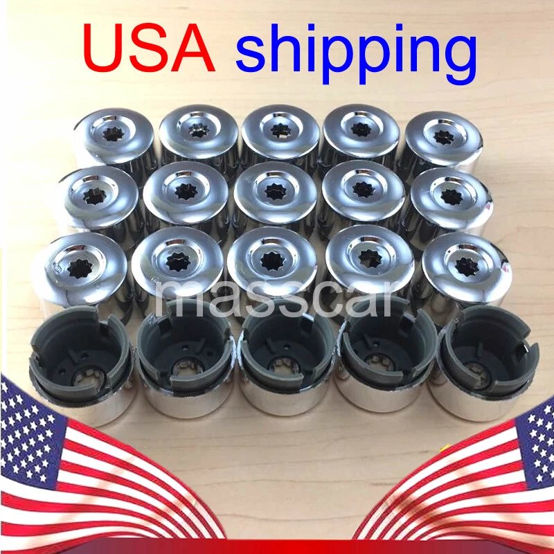 20x silver 2004-2017 for VW Volkswagen Touareg NON-LOCKING Wheel Lug Bolt Cap - Изображение 1 из 1