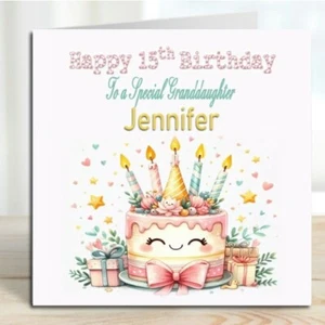 Personalised Birthday Card Cake Daughter Granddaughter Sister Niece Friend Aunt - Picture 1 of 2