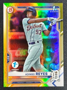 Adinso Reyes 2021 Bowman 1st Edition Gold Foil 24/50 #BFE-21 TIGERS