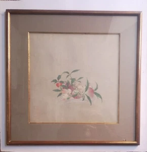 Cesto di frutta e Fiori su seta Anspach 55 x 45 cm Natura Morta - Foto 1 di 5
