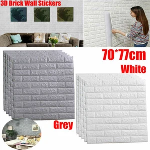 60X Large 3D Tile Brick Wall Sticker Self Adhesive Waterproof Soft Foam Panel UK - Picture 1 of 24