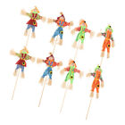  8 Pcs Party Ornament Scarecrow Small Figurine Halloween Doll Household