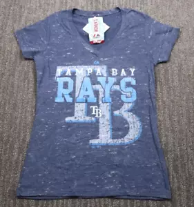 Majestic Tampa Bay Rays MLB Baseball T-Shirt Women's V-neck Size Large NWT - Picture 1 of 10