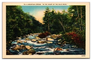 A Mountain Stream In The Hear Of The Blue Ridge Mountains Rapids Trees Landscape - Picture 1 of 2