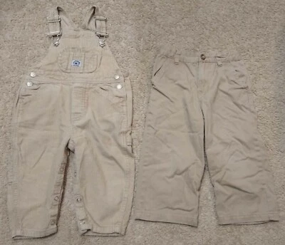 Lote (2) Oxígeno/Lugar Caqui/Pantalones Casuales/Monos/Baberos de Pana--Beige--24 meses Foto 1 de 2