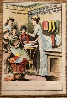 Tarjeta comercial victoriana folleto antiguo tintes de diamantes Dort & Chandler drogadictos ¡Guau! Foto 1 de 2