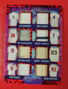 Mickey Mantle TED WILLIAMS JOE DIMAGGIO STAN MUSIAL DUKE JERSEY BAT CARD #d21/25