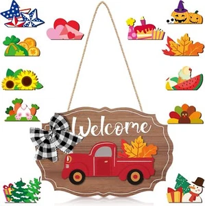 Qunclay 12 Pieces Interchangeable Truck Blank Welcome Sign Seasonal Truck Sign - Picture 1 of 7