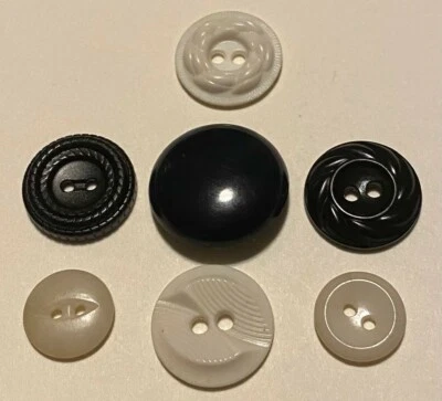 Colt lote de botones vintage patrón sin confirmar blanco negro  Foto 1 de 3