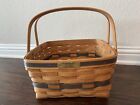 1992 JW Collection Longaberger Cake Basket Picnic Basket HandWoven Wood Handles