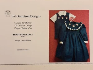 Smocking Plate #086 TEDDY BEAR SANTA by Pat Garretson - Picture 1 of 2