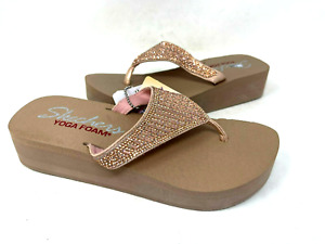 Skechers Women's VINYASA Slip On Wedge Sandals Rose Gold #31601 Size:6 186O