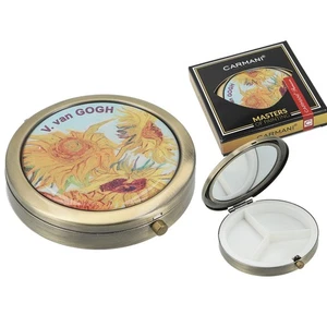 3 compartment pill box printed with Vincent Van Gogh Sunflower - Picture 1 of 1