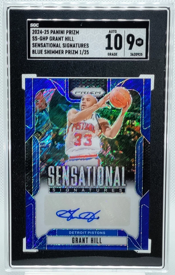 /25 Grant Hill Auto SGC 9 10 Blue Shimmer 2024-25 Prizm Sensational Autógrafo SP Foto 1 de 4
