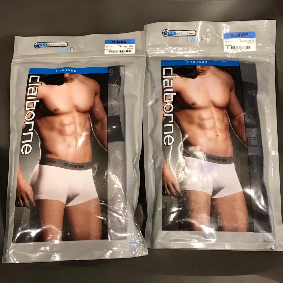 Новые винтажные мужские трусы Claiborne Cool Max Fresh FX 2 упаковки по 2 штуки - Изображение 1 из 4