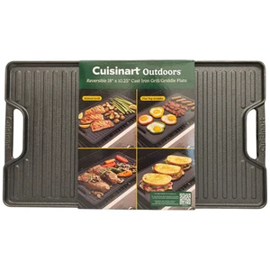 Cuisinart 2-in-1 Cast Iron Reversible Griddle & Ribbed Grill Plate - Picture 1 of 3