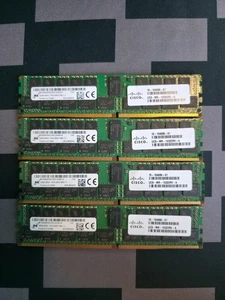 Lot Of 4x32GB Micron DDR4 2400MHz RDIMM ECC REG Server Ram Memory 15‑104065‑01 - Picture 1 of 1