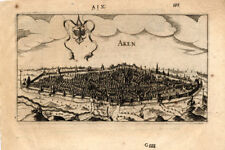 Impression antique-AKEN-AIX-LA-Chapelle-allemagne-Guicciardini-1613