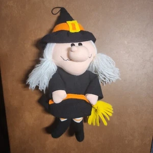 Vintage 1982 R. Dakin Halloween Witch Plush with Nose Wart and Broom - Picture 1 of 11