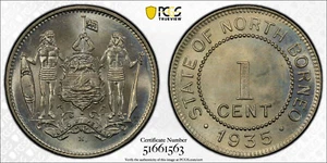 1935-H British North Borneo 1 Cent PCGS MS 66 - Picture 1 of 3