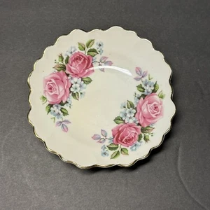 Royal Adderley Trinket Plate Pink Roses Floral Flowers - Picture 1 of 2