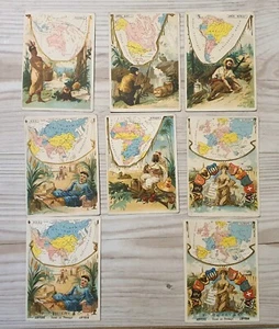 Antike Bilder Karten Liebig Fleisch Extract Serie Welt 8 Stück Sammlung - Bild 1 von 7