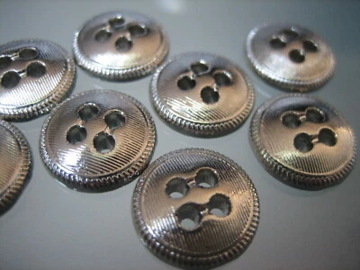 8x Metallknöpfe - 13mm - Silber - Blusen- Trachten- Puppenknöpfe, Larp #64 - Bild 1 von 2