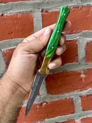 定制双刃手工大马士革钢狩猎投掷匕首靴刀 — 第 1/4 张图片